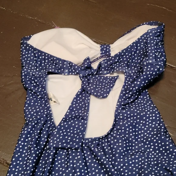 Splendid Swim Navy and White Polka Dot Swimsuit - Medium - Picture 4 of 8